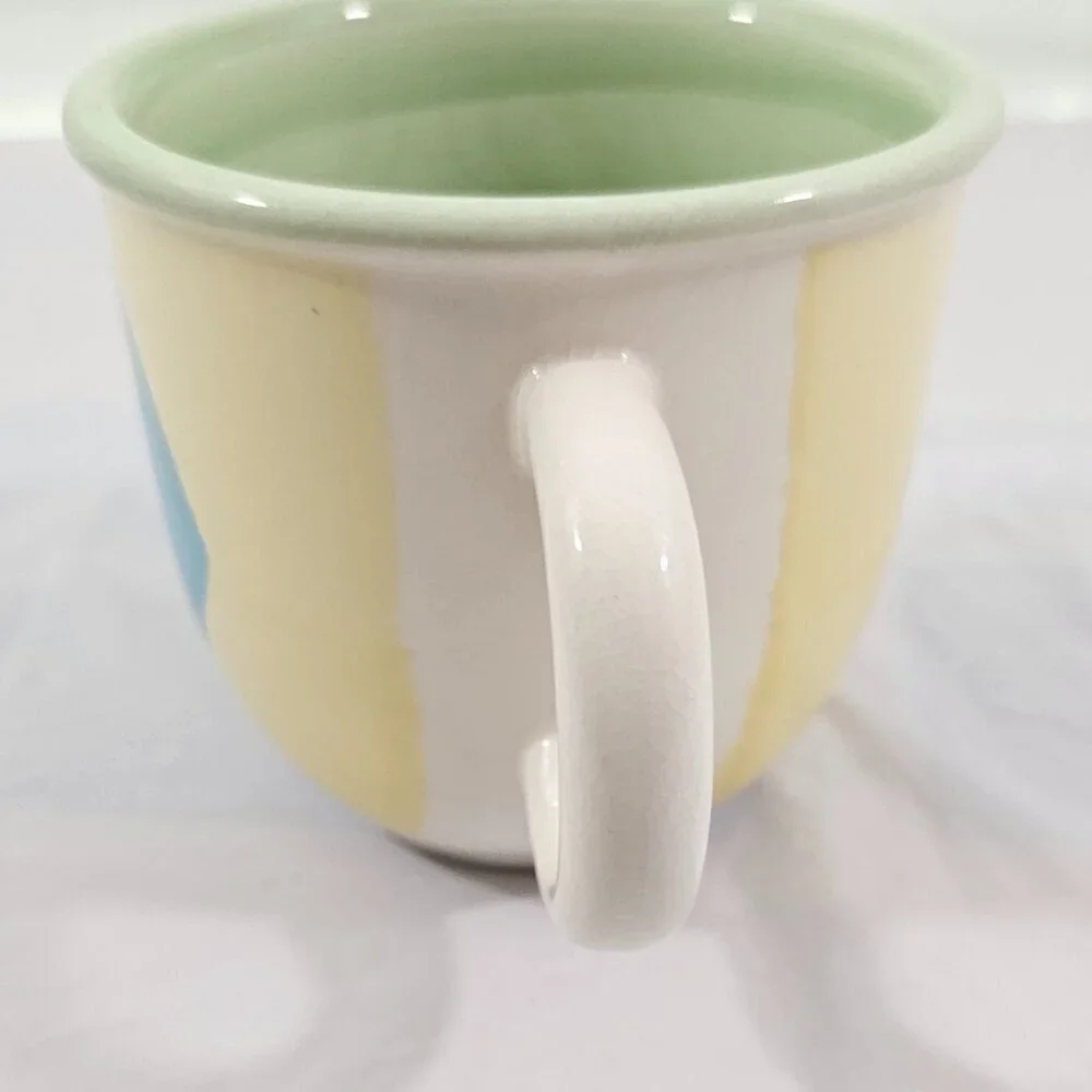 Pier 1 Italy Hand Painted 14 Oz Earthenware Coffee Tea Mugs Cups – Set of 2